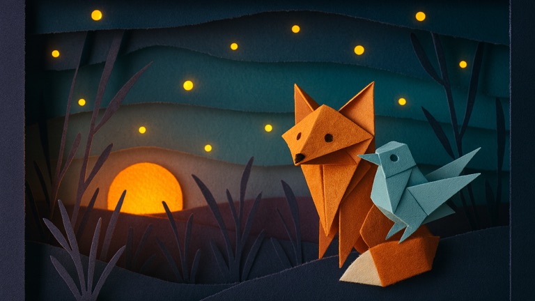 Summer dusk fireflies